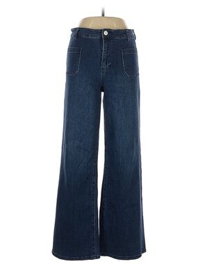Jason Wu High Rise Wide Leg Jeans Dark Wash Patch Pocket Size 10